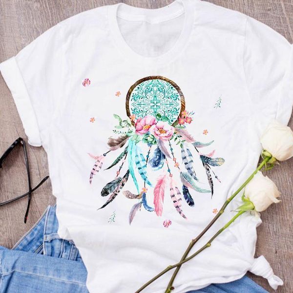 

women graphic flower printing printing cute fashion clothing cute 90s clothes lady tees female t shirt womens t-shirt, White