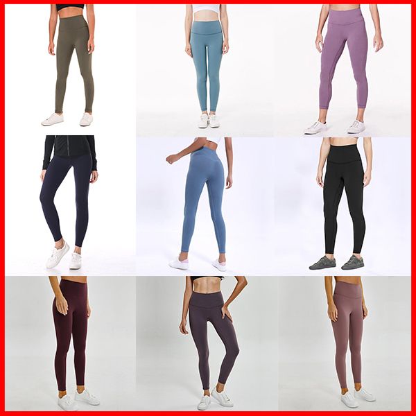 

solid color women yoga pants high waist sports gym wear leggings elastic fitness lady overall full tights workout, White;red