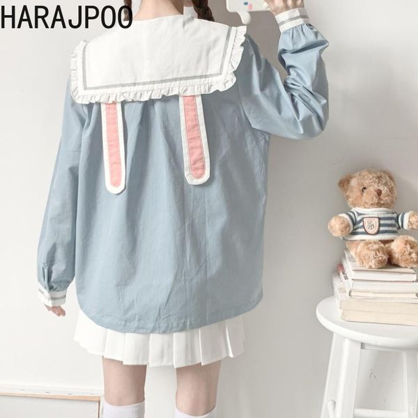 

women's jackets harajpoo woman jacket ears navy collar thin coat female spring fall clothes japanese soft girl student cute bow bear, Black;brown