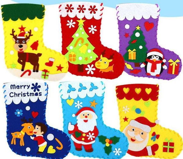Рождественские чулки Украшения подарки Сумки Детский детский сад DIY Снеговик Санта Сумка Candy Bag Xmas Tree Toy Toy Подарочная сумка Поставки Пандента Игрушки