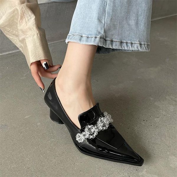

dress shoes high heels pointed toe shallow mouth women 2021 spring pumps latest lace-up work professional all-match sandals ladi, Black