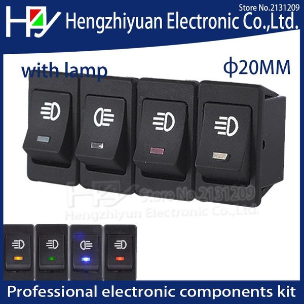 

smart home control hzy universal fog light lamp rocker switch led for car truck boat dash dashboard 12v35a modification blue red