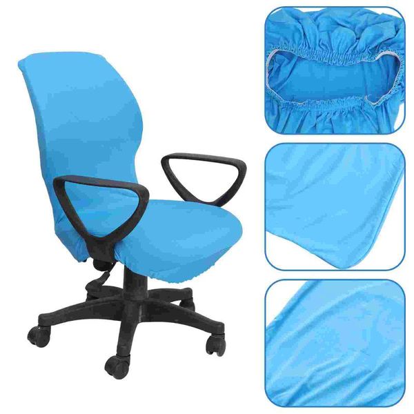 Stuhlhussen, drehbarer Sesselbezug, abnehmbarer Stretch-Computer- und Bürobezug, Schutz in kleiner Größe (blau)
