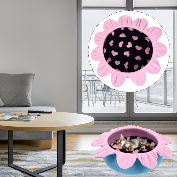 

cat beds & furniture felt nest adorable flower shape kitten lounge cushion pet sleeping bed