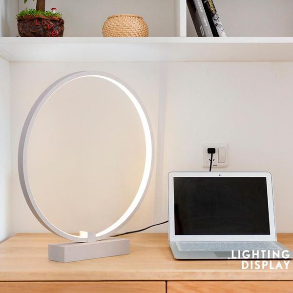 

table lamps modern lamp led acrylic ring reading simple bedside bedroom living room