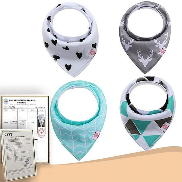 

bibs & burp cloths 8 pcs baby triangular scarf bib soft absorbent cotton neckerchief with 2 adjustable snaps for born boys girls