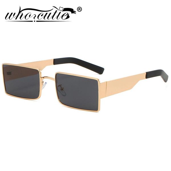 

sunglasses green lens rectangular metal frame hip hop 2021 men brand designer vintage 90s sun glasses women rectangle shades, White;black