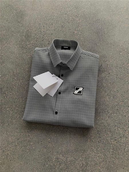 

men's casual shirts vintage plaid we11done shirt men women 1:1 fashion tees welldone, White;black