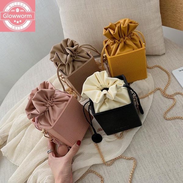 

2021 shoulder handbags fashion drawstring bucket women purses bags small flap ladies handbags box shape crossbody bags for women