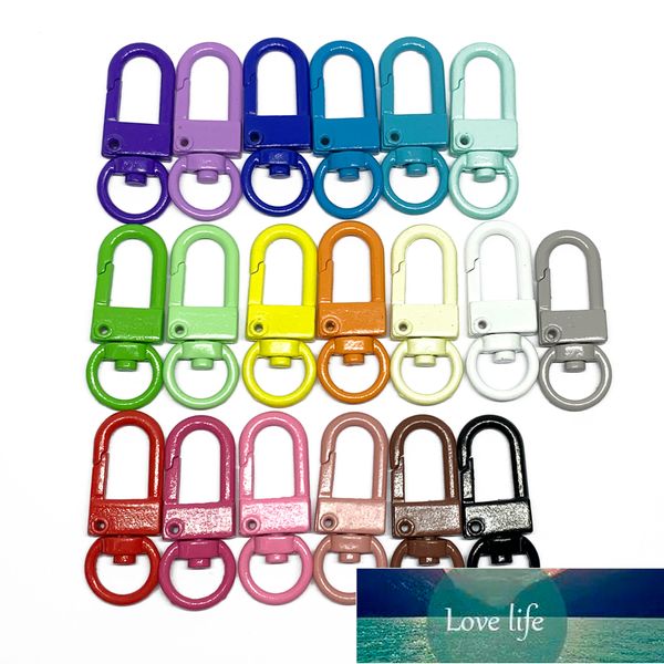 

19 colors 10pc/lot square keychains lobster clasps hooks key chain key rings for diy trinkets pom pom keychain jewelry findings factory pric, Silver