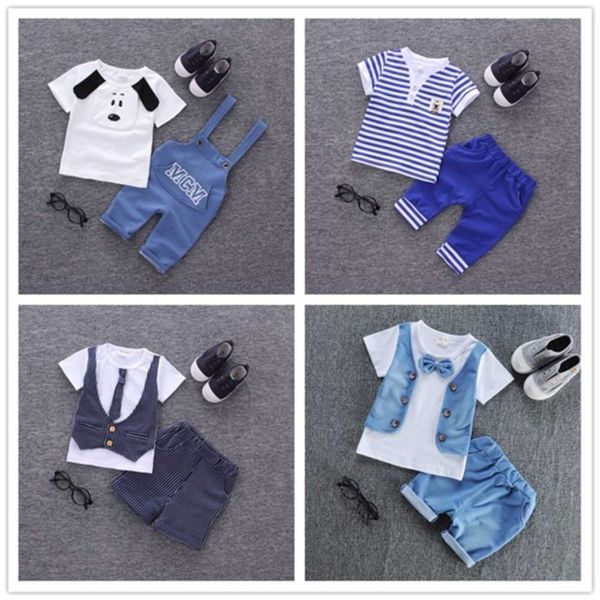 

4 short sleeve options new baby cotton spring and summer children's suits, White