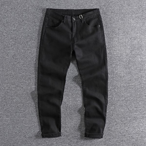 

2021 new arrival european and american versatile trend black jeans men's slim legged trouser for promotion wholesale fasp, White;black