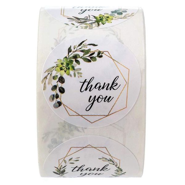 

gift wrap 100pcs thank you stickers with leaves company giveaway mailing supplies sticker for package seal favors labels