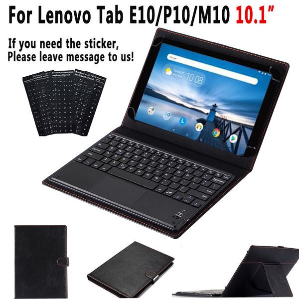 Custodia con tastiera TouchPad per Lenovo Tab E10 TB-X104F P10 TB-X705F M10 TB-X605F Custodia in pelle intelligente Stacca tastiera + penna stilo