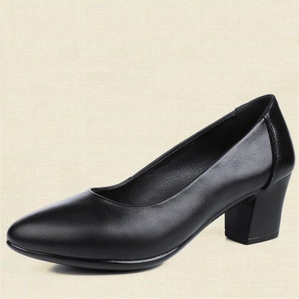 

dress shoes 2021 spring listing black leather women high-heeled fashion shallow cusp ol office lady 5 cm high heels