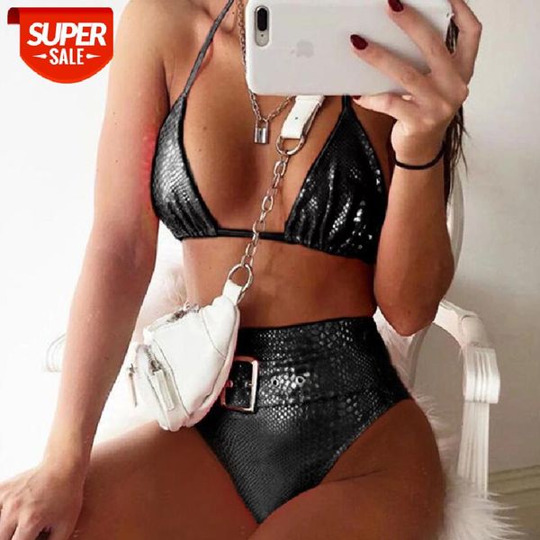 

High Waist Bikini 2020 Belt Swimwear Women Swimsuit Sexy Micro Bikinis Set Push Up Bathing Suit Summer Beachwear Bathers Biquini #wq35, White;black