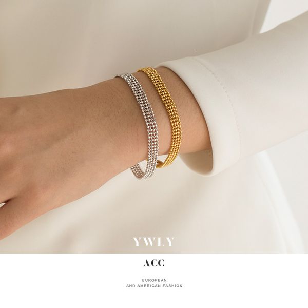 

geometric round bead hollow beaded bracelet with simple and creative design ywly, Silver