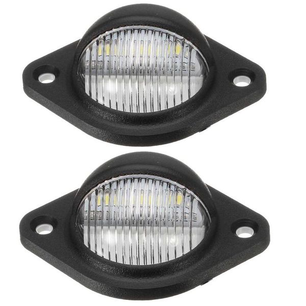 

emergency lights 2pcs universal car number license plate light lamp no error 3led 10-30v white for trailers trucks lorries accessories