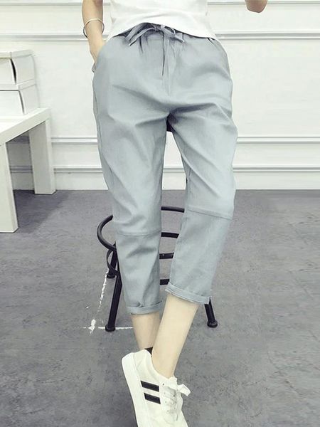 

2021 and linen women harem new spring summer casual loose elastic waist cotton female pants lj2237 dakz, Black;white