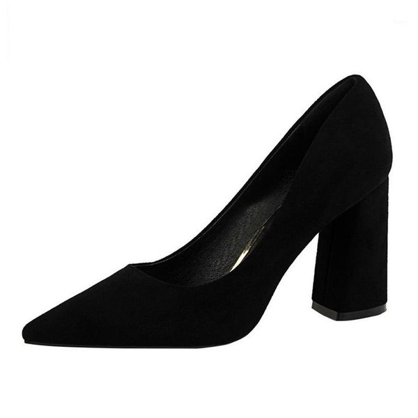 

dress shoes casual ladies high heels pump flock fashion 8.5 cm square women red black thick heel daily1
