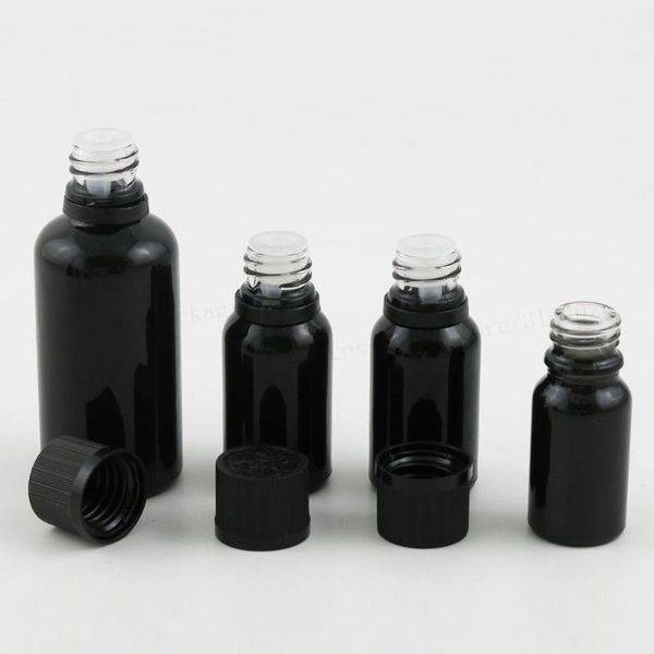 

3.33oz 5/3oz 1oz 2/3oz 1/2oz paint shining black essential oil bottle with tamper evident cap 1oz cosmetic containers 12pcs