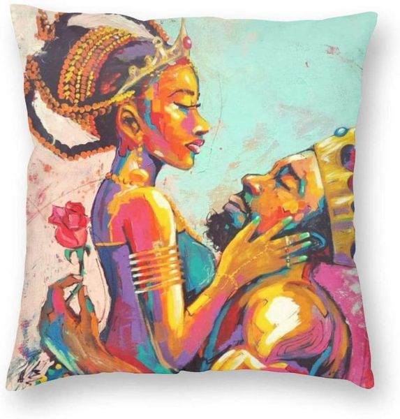 

pillow case munbroal african american king and queen throw covers decorative square design cushion for home sofa bedroom car