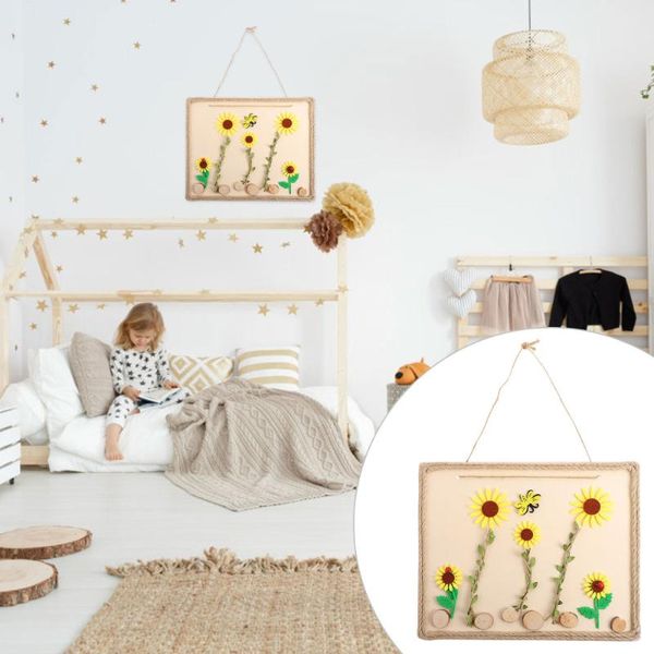 

1 set creative diy p frame wooden picture frame material kit (sunflower)