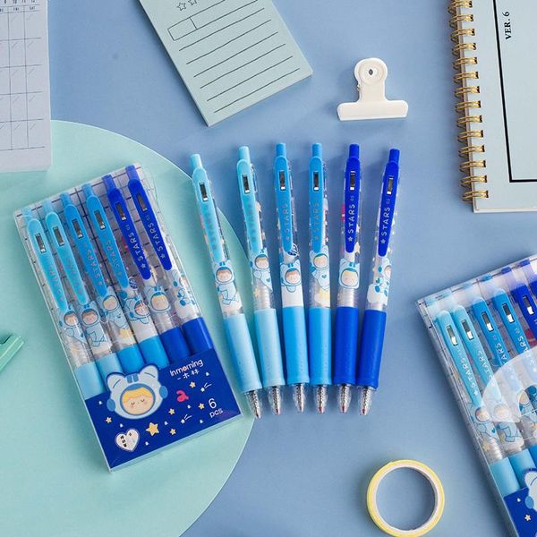 

gel pens 5pcs/box retractable cartoon anime pen extra fine 0.5mm kawaii stationery for kids school office supplies