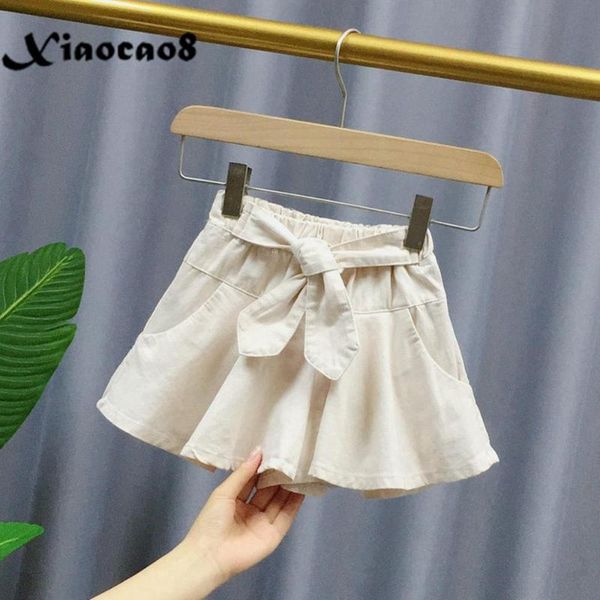 

shorts black beige solid girls toddler kids big bow skirt for teenage children pants summer clothing 5 6 8 10 12 14