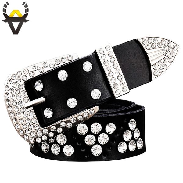 

designer belts 2023 fashion genuine leather belts for women quality cow skin rhinestone belt men luxury waist strap width 3.3 cm, Silver