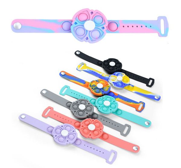 

fidget toys watch push bubble fingertip gyro bracelet wristband for adhd anxiety stress relief decompression creative game spinner children&