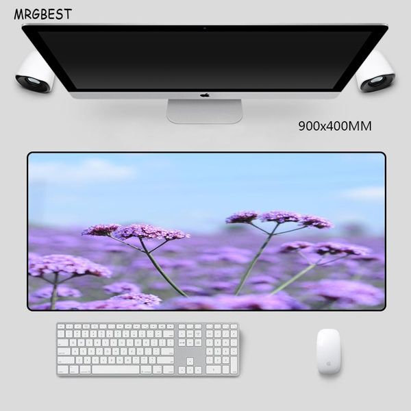

mouse pads & wrist rests mrg gaming pad big size lavender pattern desk mats rectangle speed-control softy rubber computer for flower lovers