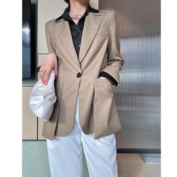 

women's suits & blazers original design clothing 2021 spring korean leisure big pocket loose suit jacket, White;black