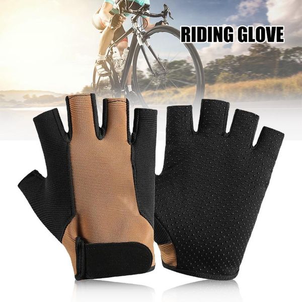 

cycling gloves men's half finger sun protection non slip breathable for summer fishing driving training whstore, Black