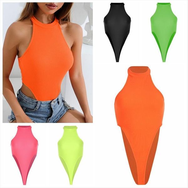 

spring and summer style women rompers halter sleeveless fluorescent trend one piece womens pants, Black;white