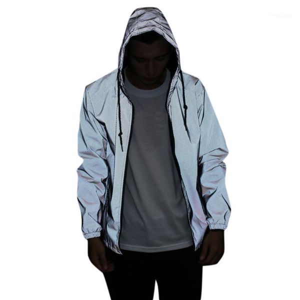 

tide jaqueta reflective jacket men women harajuku windbreaker jackets hooded streetwear coat men's, Black;brown