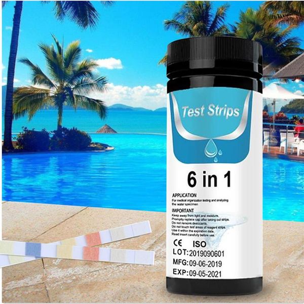 

pool & accessories ph test paper 6 in 1 bottle of swimming water quality field