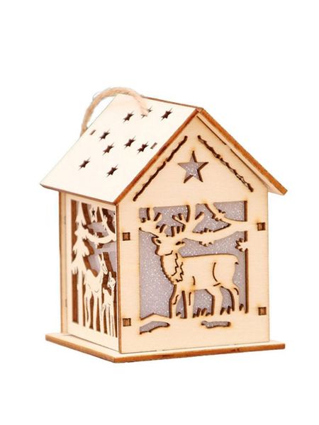 

christmas decorations tree wooden - led house cute wood shape hang for or