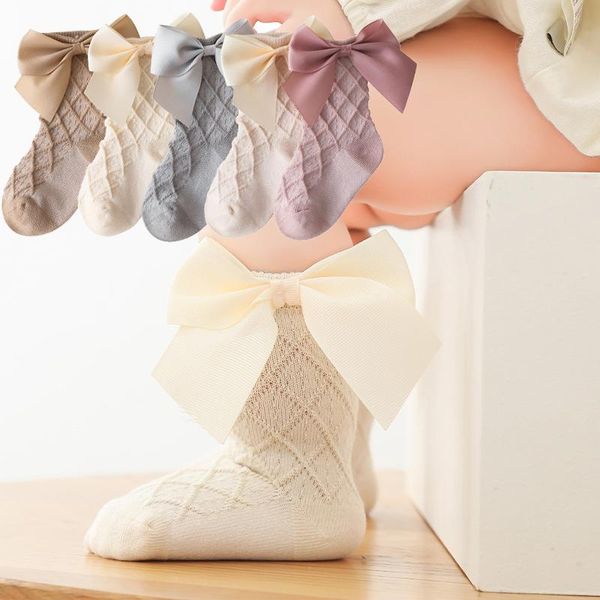 

socks baby girl lolita kawaii bow princess kids children's tube born accessories christmas sock calcetines, Pink;yellow