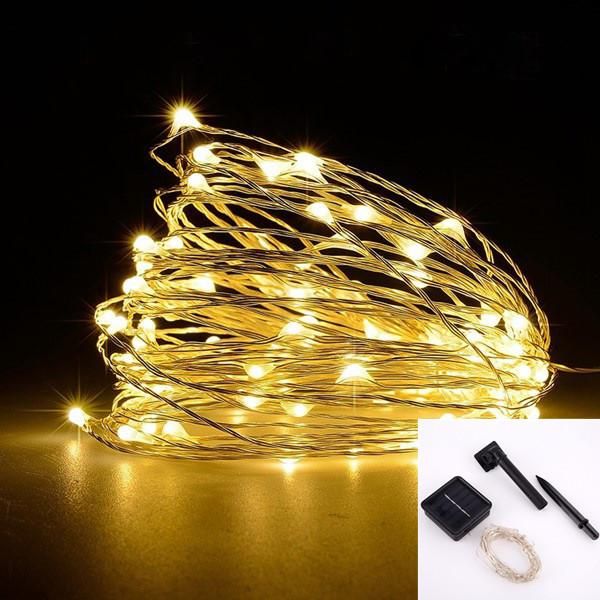 

strings 10m 20m 100/200 led solar light waterproof fairy garland lights string outdoor holiday christmas party wedding lamp decor