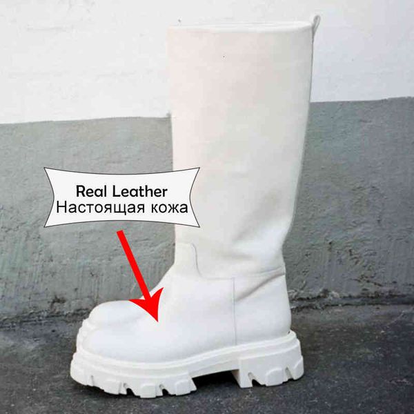 

boots rizabina real leather knee for women ins winter platform shoes woman fashion high heel long boot lady footwear size 34-40 p2lz, Black