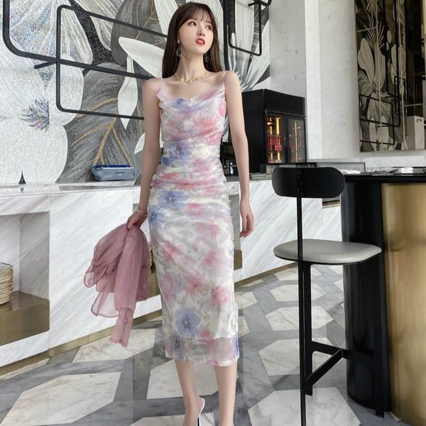 

women evening off shoulder tight spaghetti strap ruched dress ladies midi bodycon dress women print floral party dresses, Black;gray