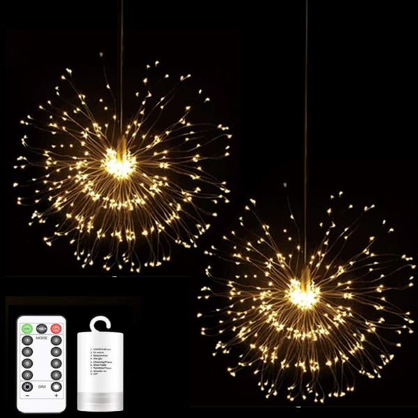 

hanging starburst fireworks lights, 198 led fireworks starburst dandelion fairy lights battery operated string light