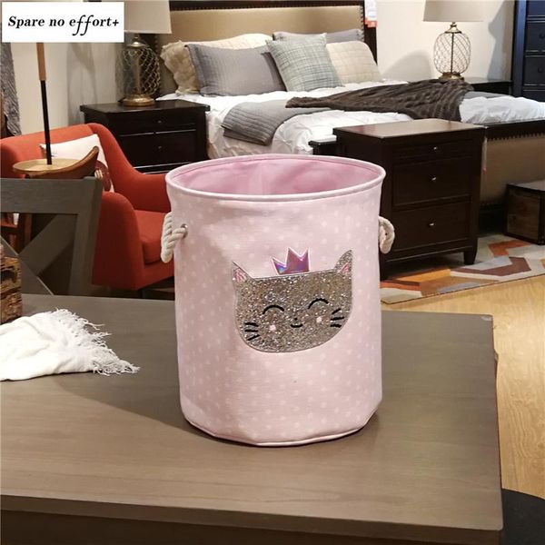 

storage baskets large folding laundry basket with handle toy bin for kids dog toys clothes organizer cute animal bucket