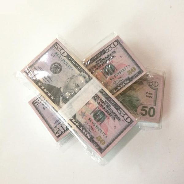 

party 50 dollars replica us fake money kids play toy or family game paper copy banknote 100pcs/pack practice counting movie prop