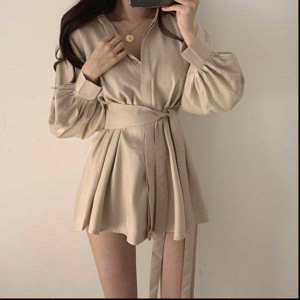 

new shirts women v neck daily leisure ladies womens sashes simple solid trendy all match leisure female long sleeve korean, White