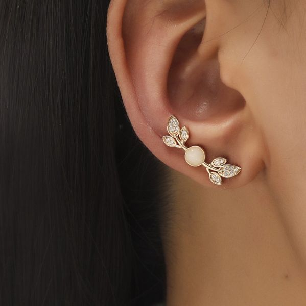 

2021 new fashion simple cats eye stone earrings without ear holes, Silver