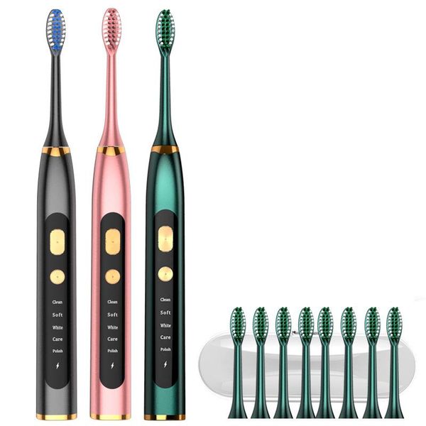 

smart electric toothbrush rechargeable usb charge sonic ipx7 waterproof 5 optional modes soft traveling brush heads