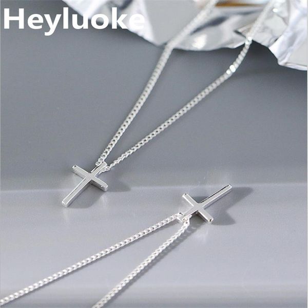 

pendant necklaces 2021 sale choker collares fashion genuine classic cross chain necklace for women jewelry, Silver