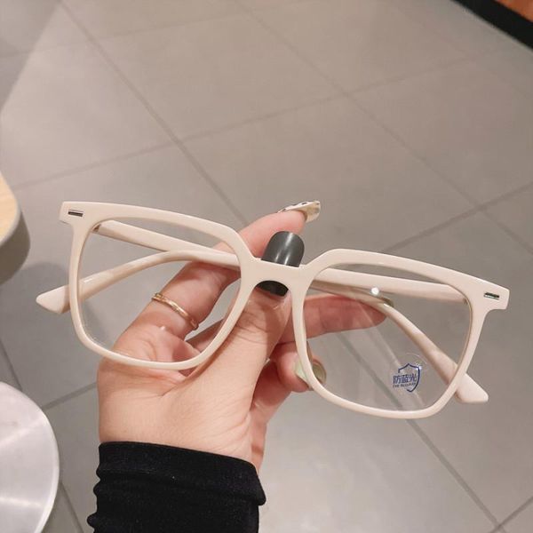 

fashion sunglasses frames anti-blue light square eyeglasses for women elegant retro oversized sun glasses vintage single classic big shade, Black